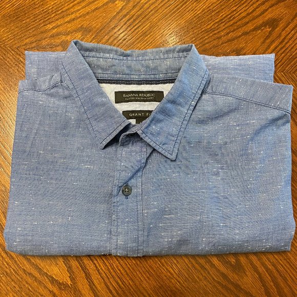 Banana Republic Grant Fit Blue Casual Button Shirt, Men's M, GUC - Picture 1 of 2